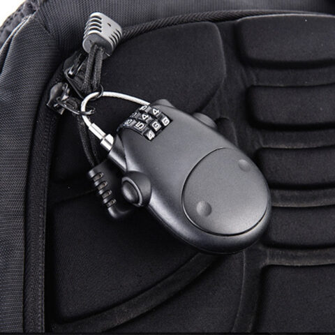 Retractable Steel Cable Combination Code Password Lock can be used to secure bag zippers