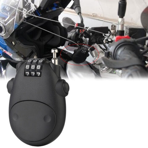 Retractable Steel Cable Combination Code Password Lock can be used to secure motocycle helmets.